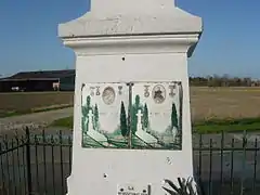 Detail of plaques on the War Memorial.