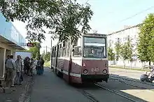 A tram in Avdiivka