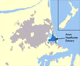 Christchurch with its estuary