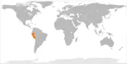 Map indicating locations of Azerbaijan and Peru