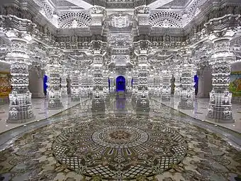 Swaminarayan Akshardham (Devnagari) in Robbinsville, Mercer County, inaugurated in 2014 as the world's largest Hindu temple. New Jersey is home to the highest concentration of Hindus (3%) in the U.S.