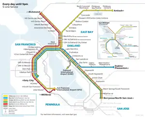 BART system map, effective August 2, 2021
