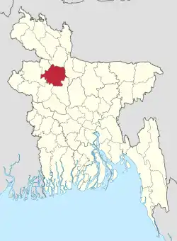 Location of Bogra District in Bangladesh