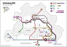 Map of railway connections at Berlin Brandenburg Airport