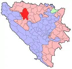 Location within Republika Srpska / Bosnia and Herzegovina