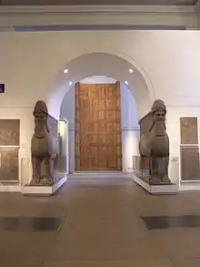 The British Museum - human-headed winged lions and reliefs from Nimrud with the Gates of Balawat