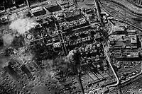 Brabag Böhlen after an air raid in May 1944.