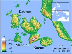 South Halmahera Regency is located in Bacan Islands