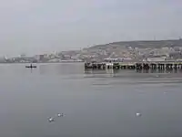 Baku bay in outskirts of Baku.