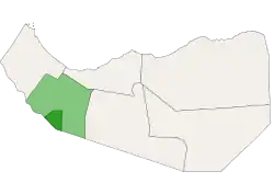 Location of Baligubadle District in Maroodi Jeex, Somaliland