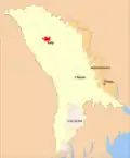 Map of Moldova highlighting Bălţi