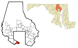 Location of Lansdowne, Maryland