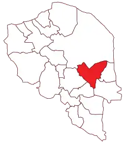 Location of Bam County in Kerman province