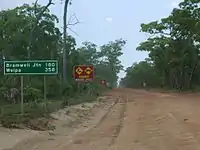 Bamaga Road, also named Northern Peninsula Road, at Jardine River