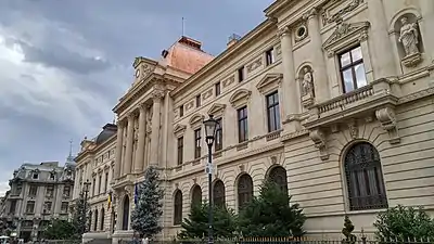 Beaux-Arts aka Eclectic - Exterior of the Old National Bank of Romania Palace, Bucharest, 1883–1900, by Joseph-Marie Cassien Barnard and Albert Galleron, assisted by Grigore Cerkez and Constantin Băicoianu