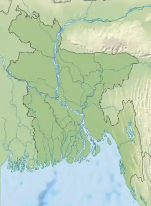 Location of Durga Sagar in Bangladesh.