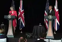 Prime Minister Theresa May and President Barack Obama having their first meeting during the G20 summit in Hangzhou, China, 2016.