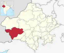 Location of Barmer district in Rajasthan