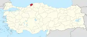 Location of Bartın Province in Turkey