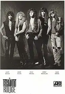 Baton Rouge, 1991.  L-R: Scott Bender, Lance Bulen, Kelly Keeling, Corky McClellan and David Cremin.