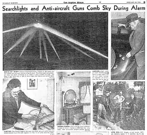 Battle of Los Angeles, Photos from Los Angeles Times, 26 February 1942