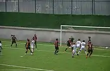 2016-17 Women's First League play-off match Beşiktaş J.K. (white) vs 1207 Antalya Döşemealtı Belediye Spor (navy/red/black)