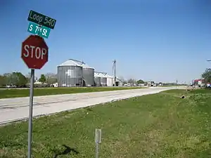 Grain storage buildings on Loop 540 in Beasley