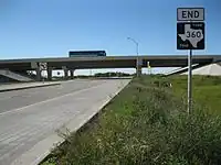 The Future I-69/US 59 overpass at the end of FM 360 near Beasley