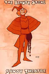 theatre poster showing the Devil, in red costume