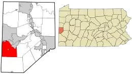 Location in Beaver County and state of Pennsylvania