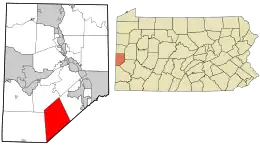 Location in Beaver County and state of Pennsylvania