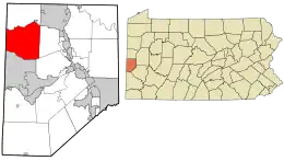 Location in Beaver County and state of Pennsylvania