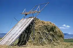A beaverslide with a full stack of hay in Montana, US
