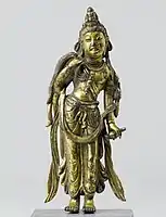 Chinese gilt-bronze Guanyin, Tang Dynasty