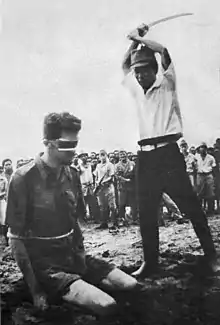 Australian POW Leonard Siffleet captured at New Guinea moments before his execution with a Japanese shin gunto sword in 1943.