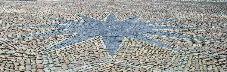 The star which indicates the geographical centre of Brussels