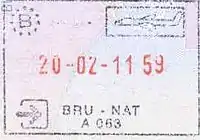 Entry stamp for air travel, issued at Brussels Airport