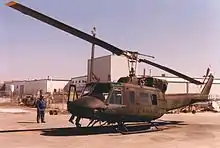 CH-135 Twin Huey 135103 after repainting in anti-IR olive and green scheme