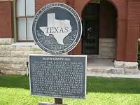 State historical marker at the old jail