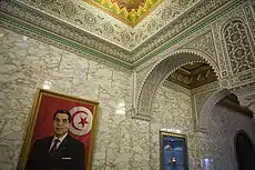 Portrait of Ben Ali in the lobby of the palace