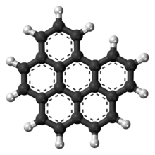 Ball-and-stick model of the Benzo[ghi]perylene molecule