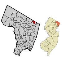 Map highlighting Northvale's location within Bergen County. Inset: Bergen County's location within New Jersey.