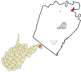 Location in Berkeley County and the state of West Virginia.