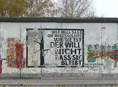 Berlin Wall: Anyone who wants to keep the world as it is, does not want it to remain