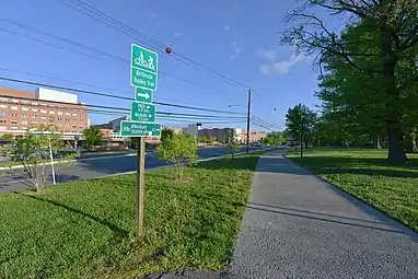 Bethesda Trolley Trail along Old Georgetown Road in Bethesda, MD