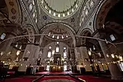 Interior of the mosque, looking towards the mihrab
