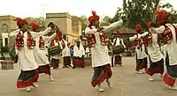 Indian Bhangra dancers in lungi.