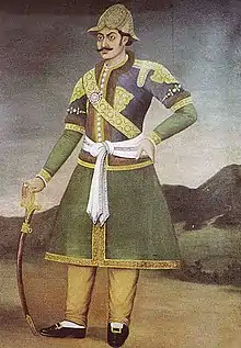 Mukhtiyar of Nepal holding a Talwar