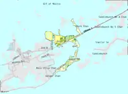U.S. Census Bureau map showing CDP boundaries