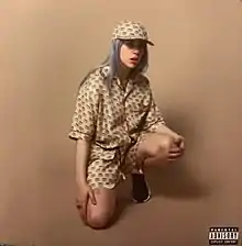 Eilish is seen posing for a photo